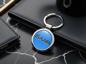 Saab Llavero Metal Anillo Acero Premium Edición